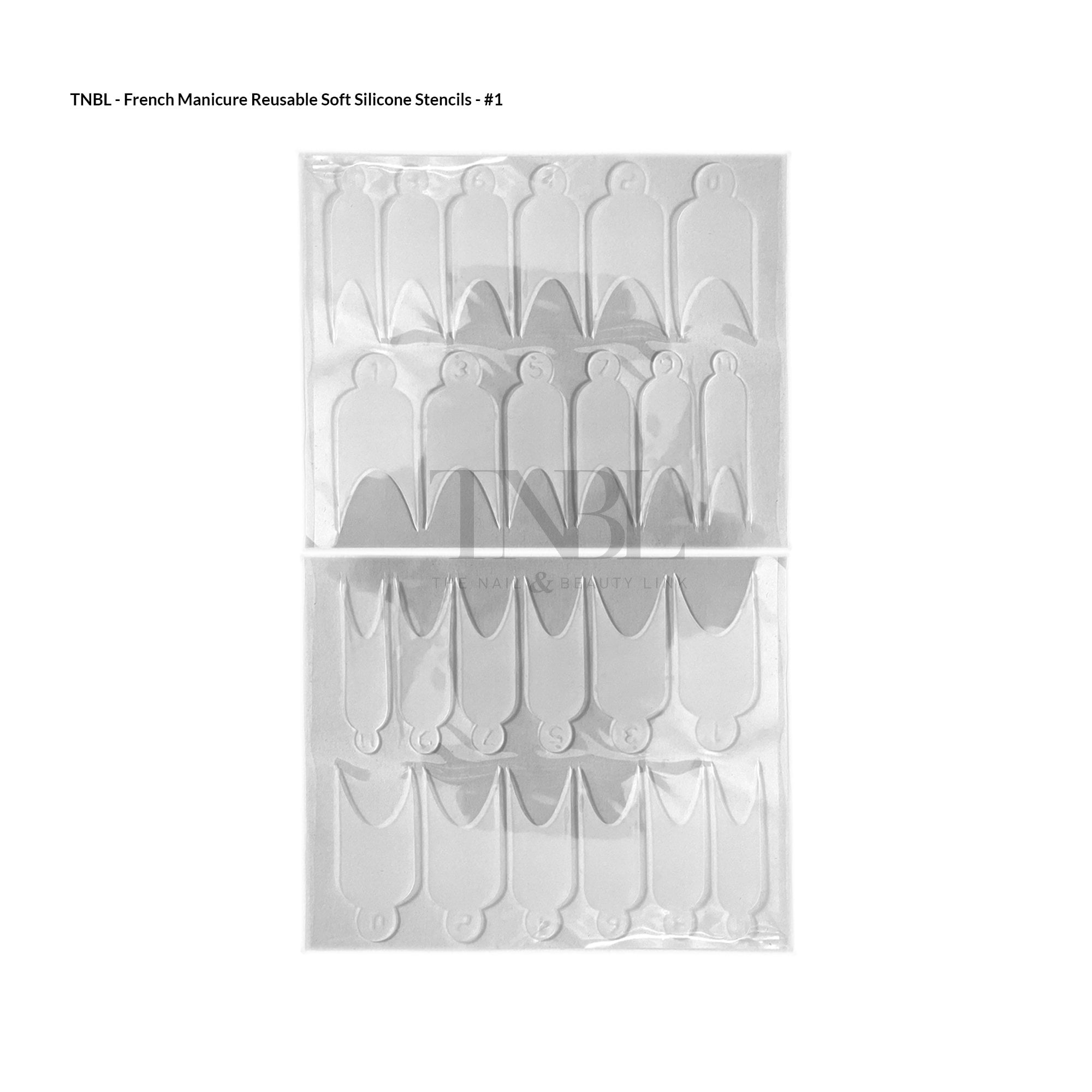 French Manicure Soft Silicone Stencil - 24pcs