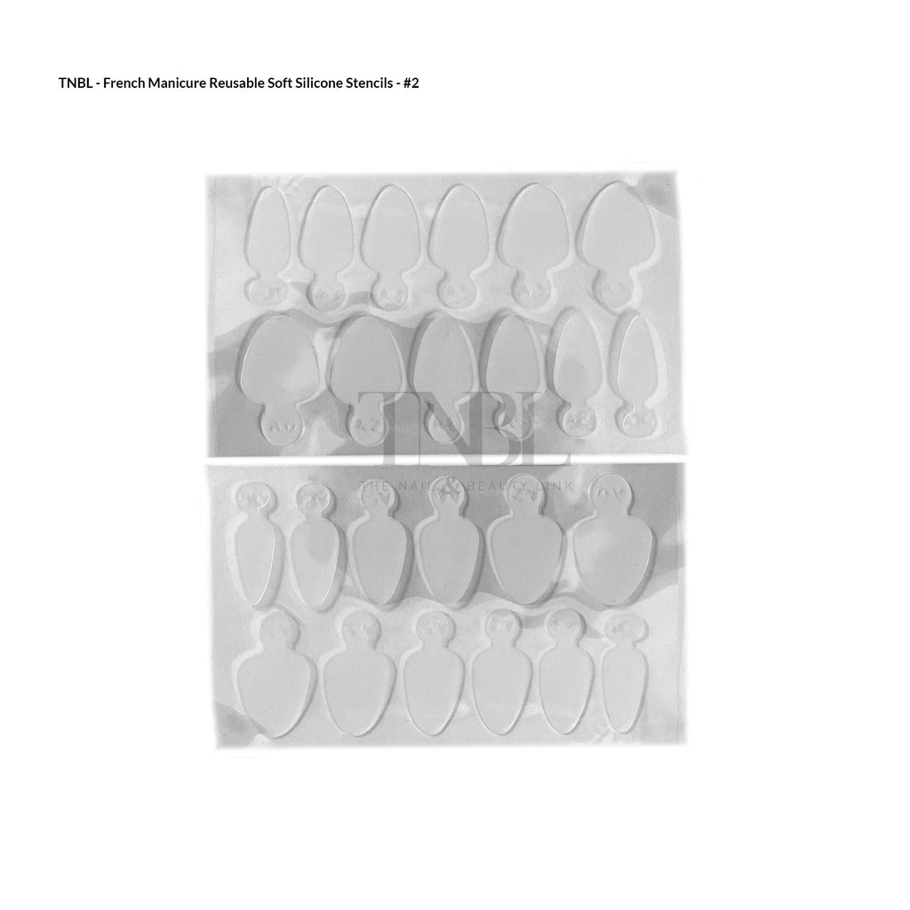 French Manicure Soft Silicone Stencil - 24pcs