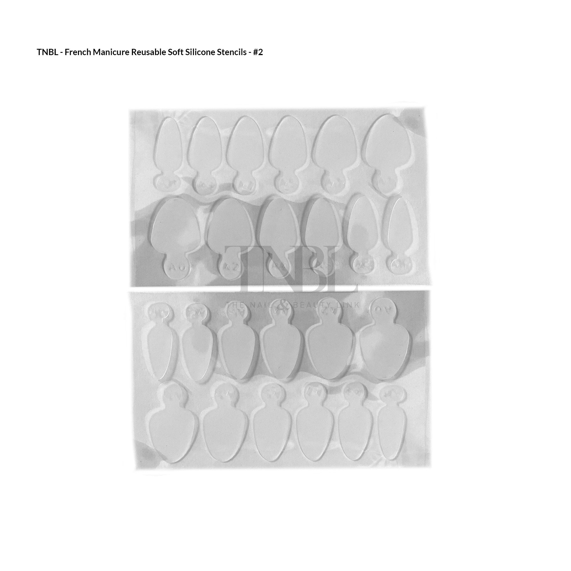 French Manicure Soft Silicone Stencil - 24pcs