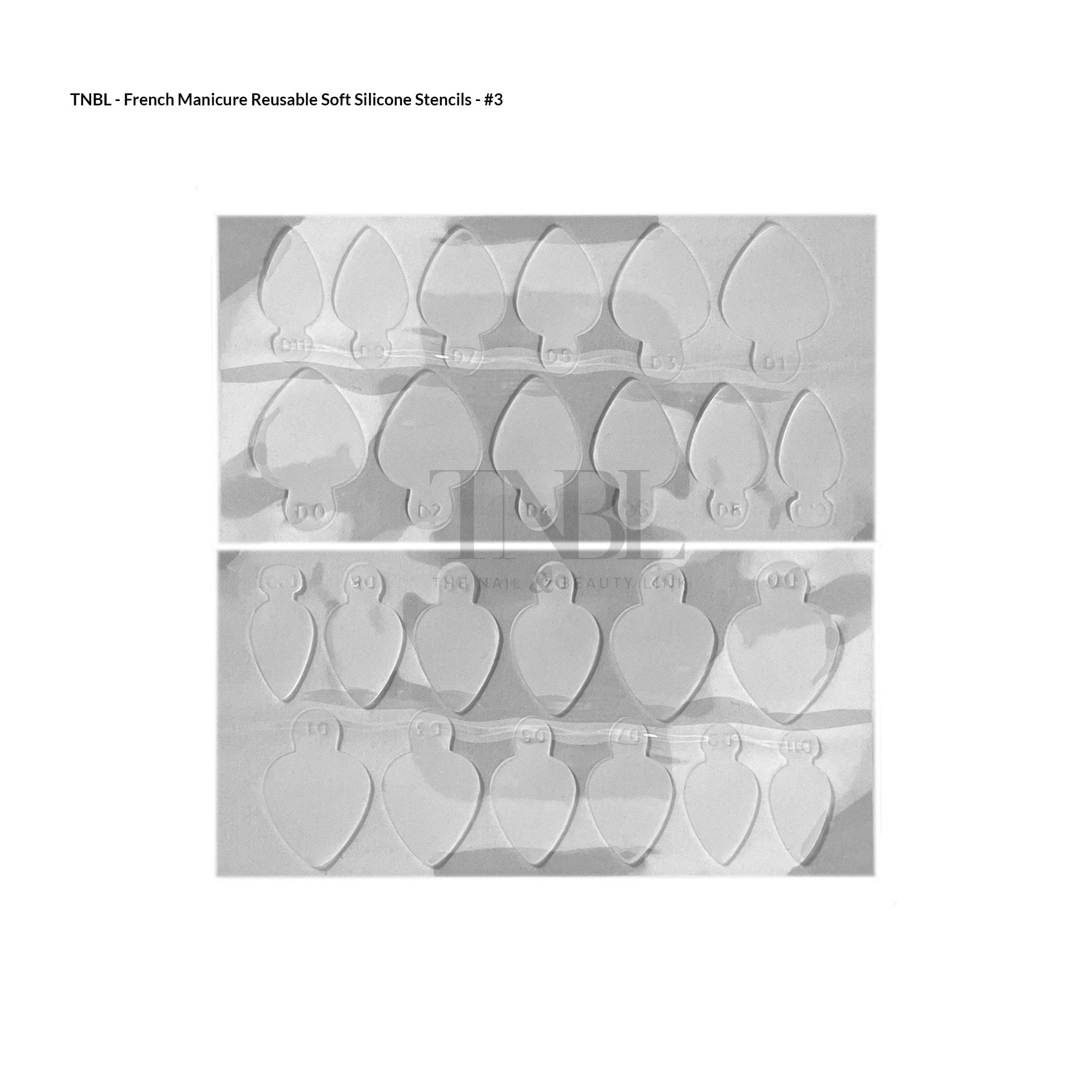 French Manicure Soft Silicone Stencil - 24pcs
