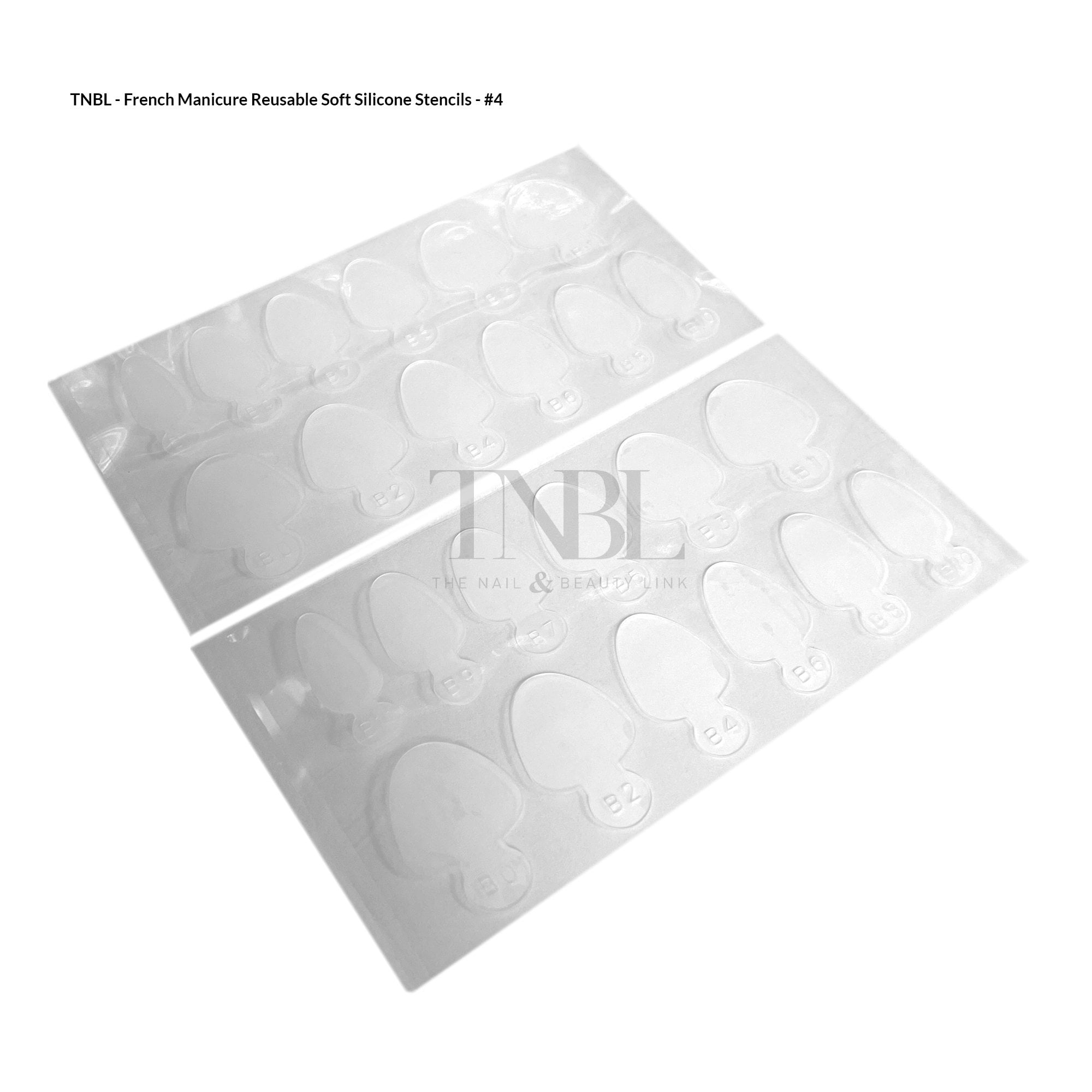 French Manicure Soft Silicone Stencil - 24pcs