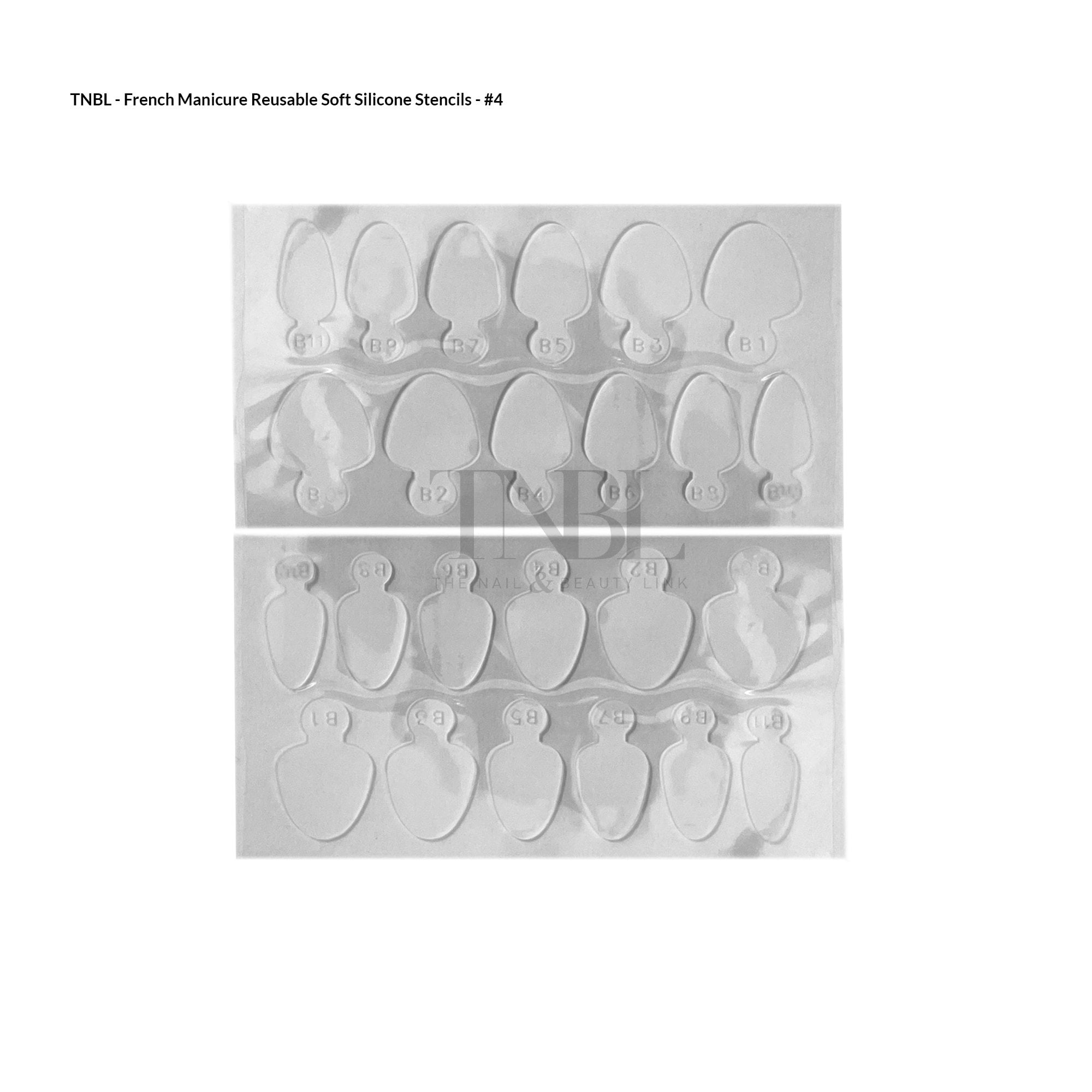 French Manicure Soft Silicone Stencil - 24pcs