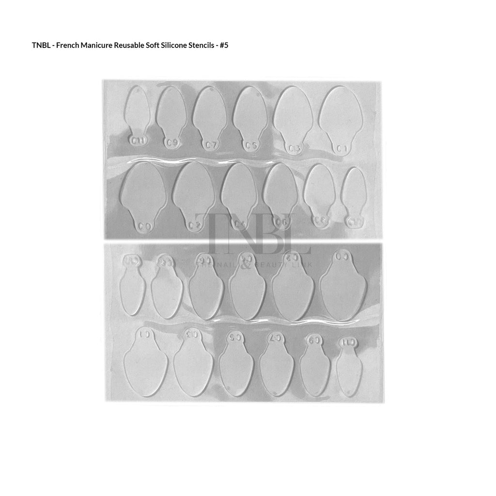 French Manicure Soft Silicone Stencil - 24pcs