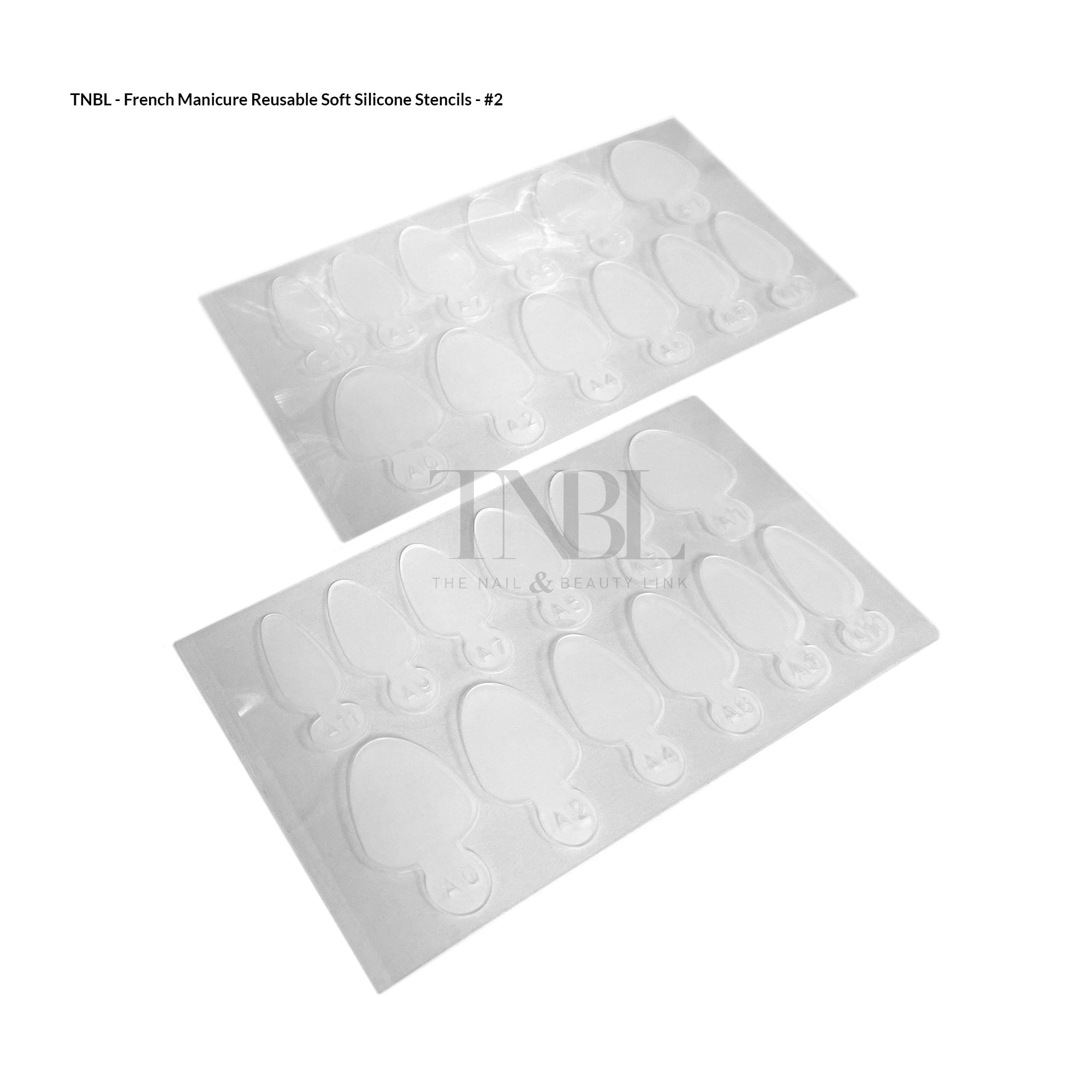 French Manicure Soft Silicone Stencil - 24pcs