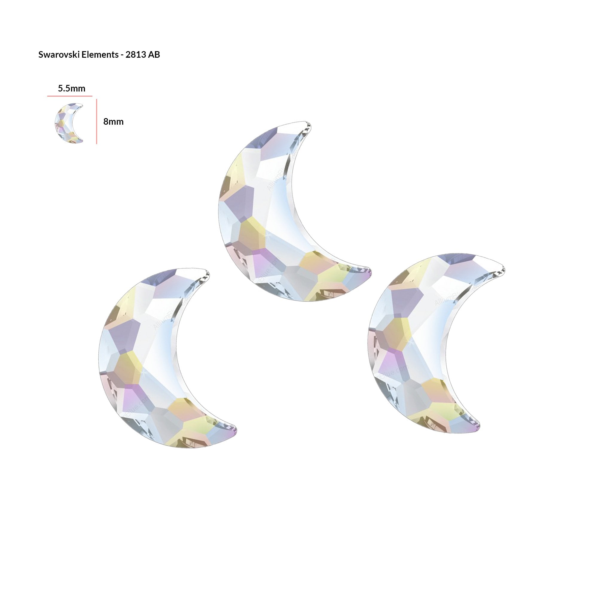 SWAROVSKI Element Half Moon - AB 2813