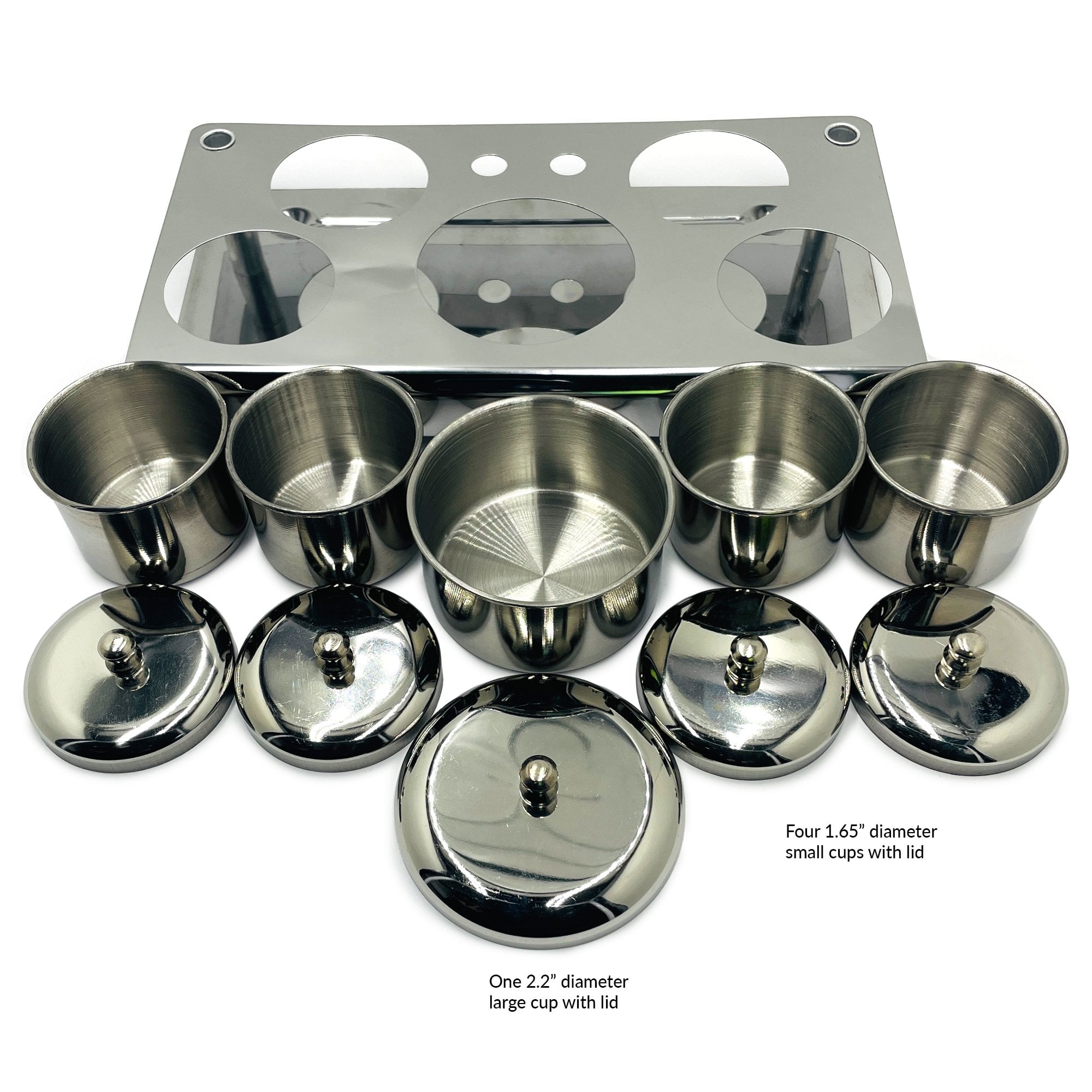 Stainless Steel Dappen Dish Set - 5pcs