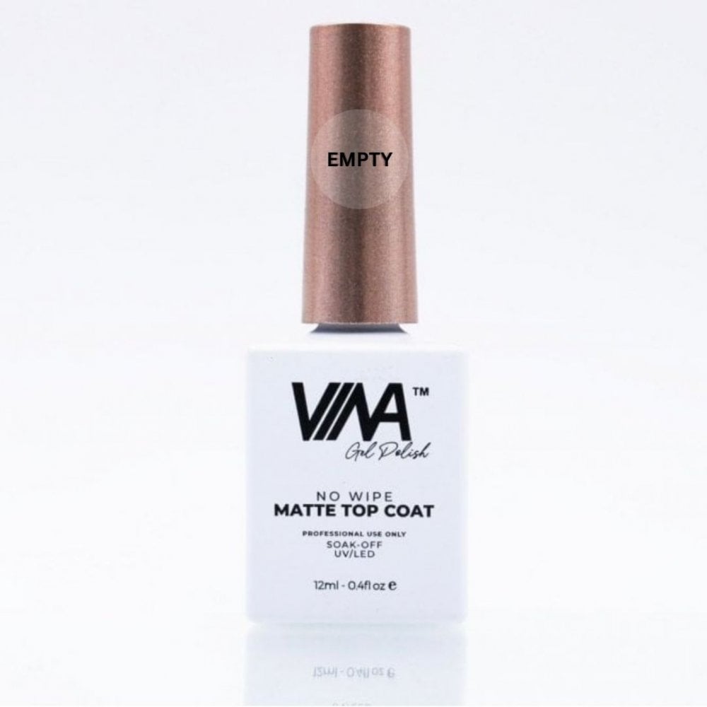 VINA Empty Gel Bottle 12ml - NW Matte Top Coat (Empty)