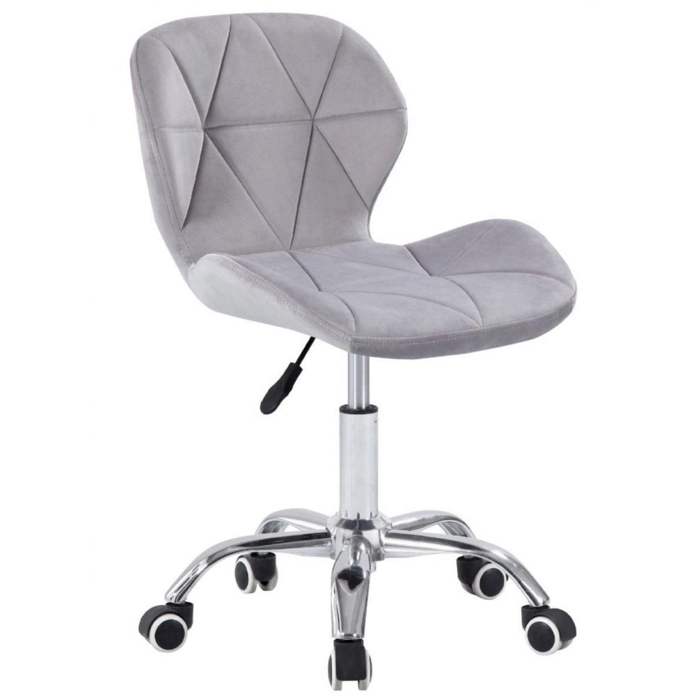Nail Technician Chair - Adjustable Swivel Chair - Grey (Velvet)