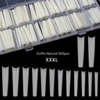 VINA XXXL Coffin Nail Tips in Box (Size 0 to 11) With Well