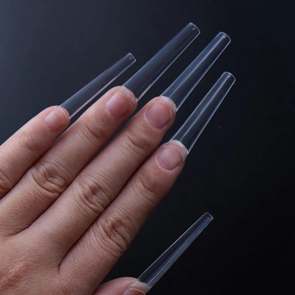 VINA XXXL Coffin Nail Tips in Box (Size 0 to 11) With Well