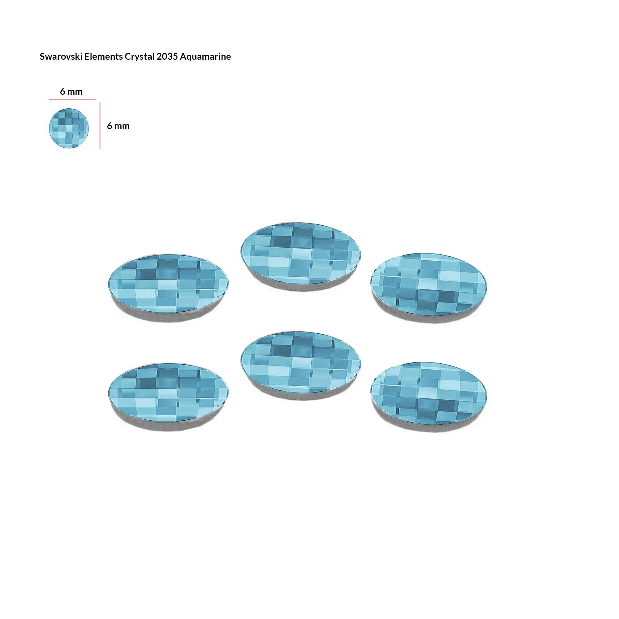 SWAROVSKI Element - Aquamarine 2035 (6mm) 6pcs