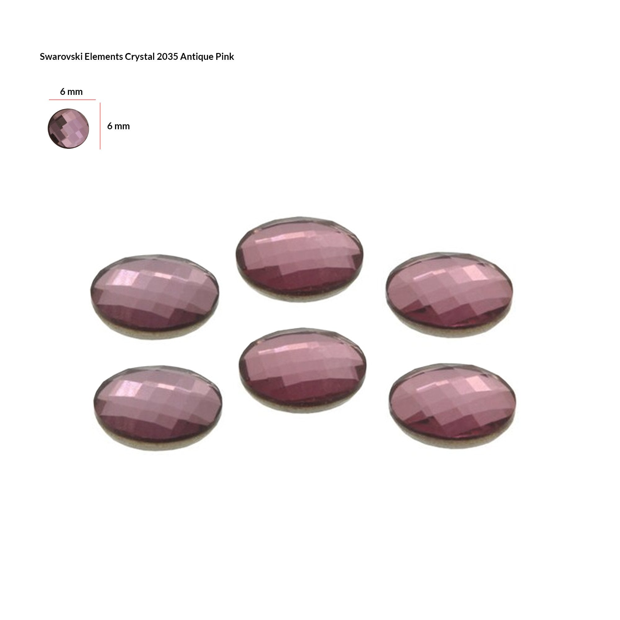 SWAROVSKI Element - Antique Pink 2035 (6mm) 6pcs