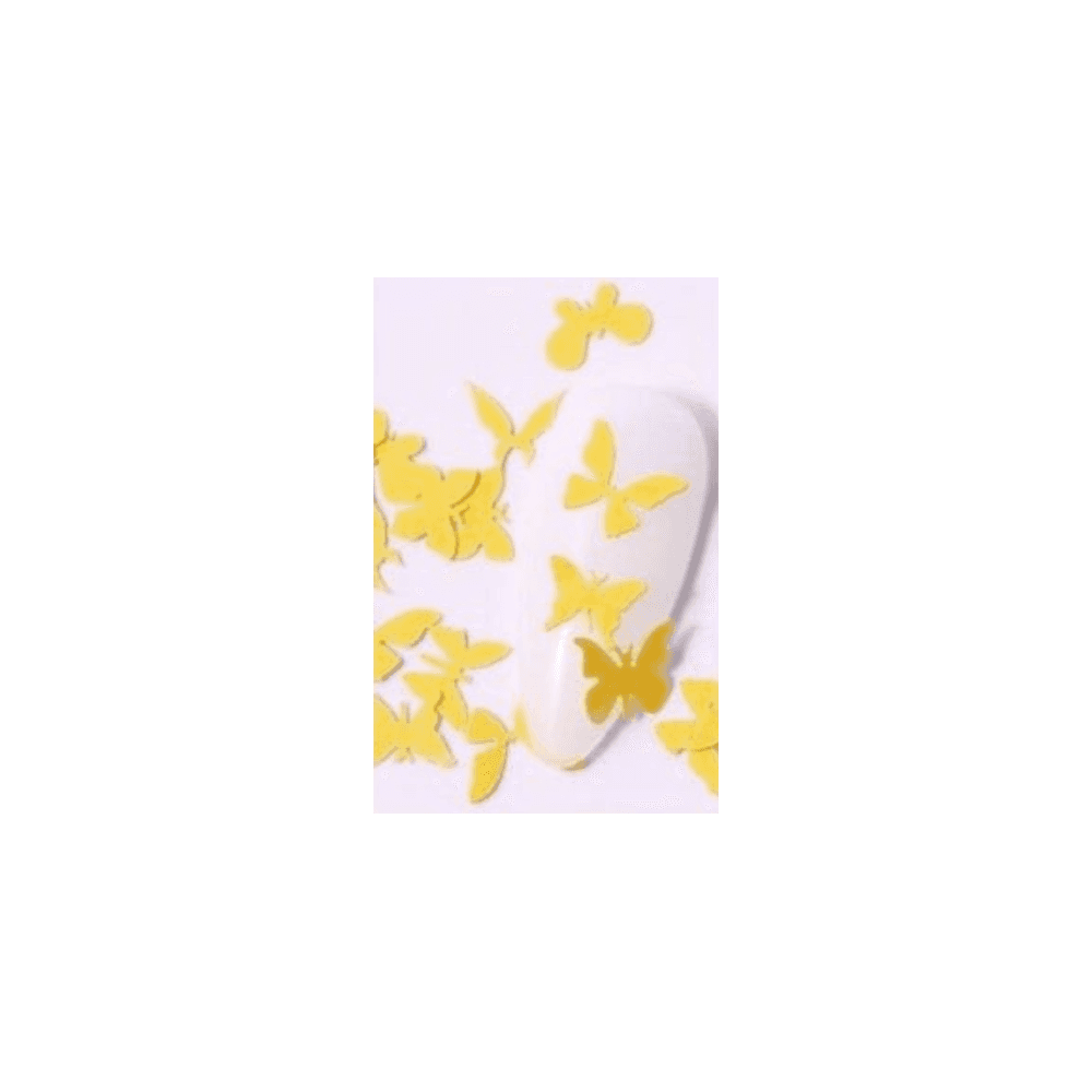 Nail Art Pastel Butterfly Yellow -Single Pot