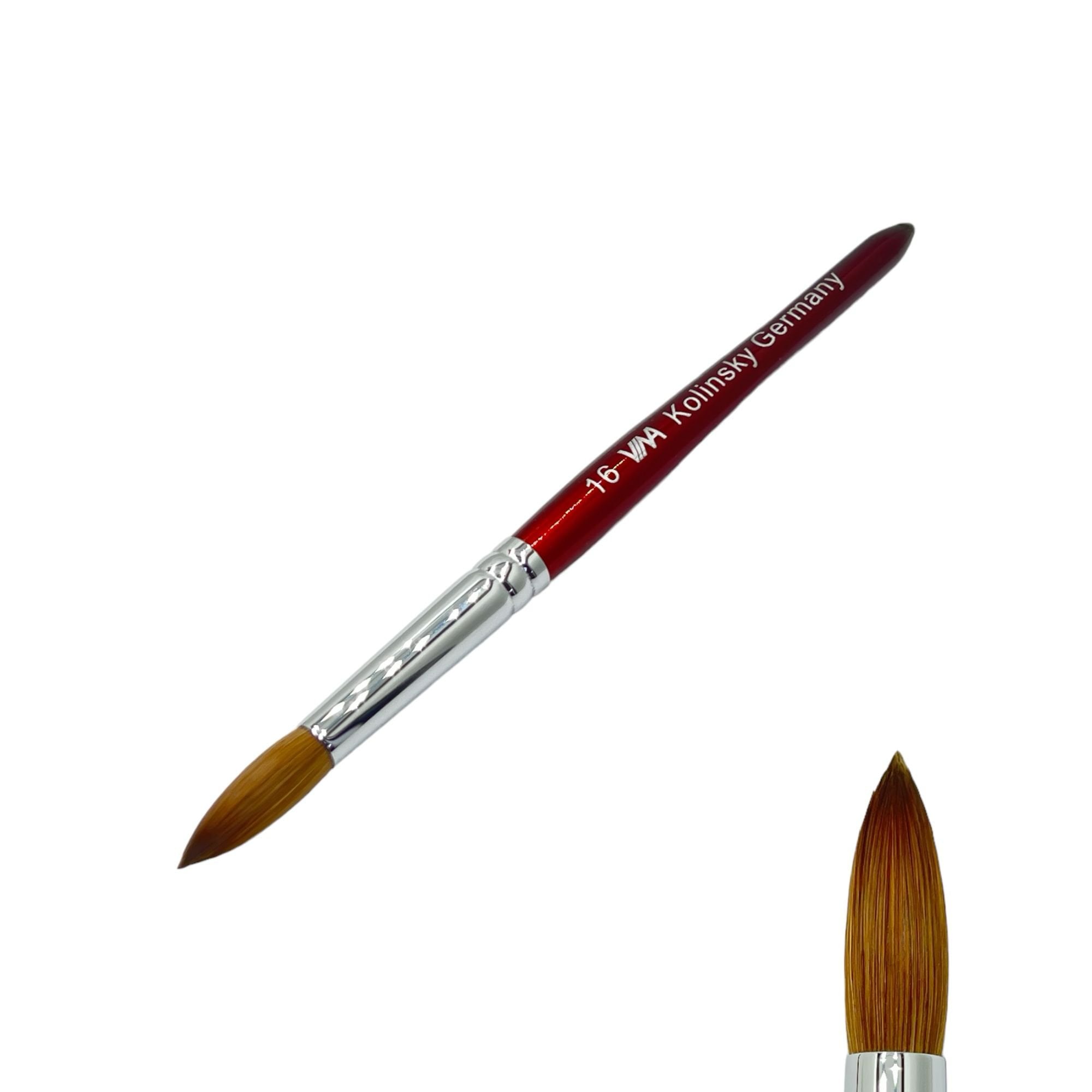 VINA Kolinsky Acrylic Brush (Red) 16