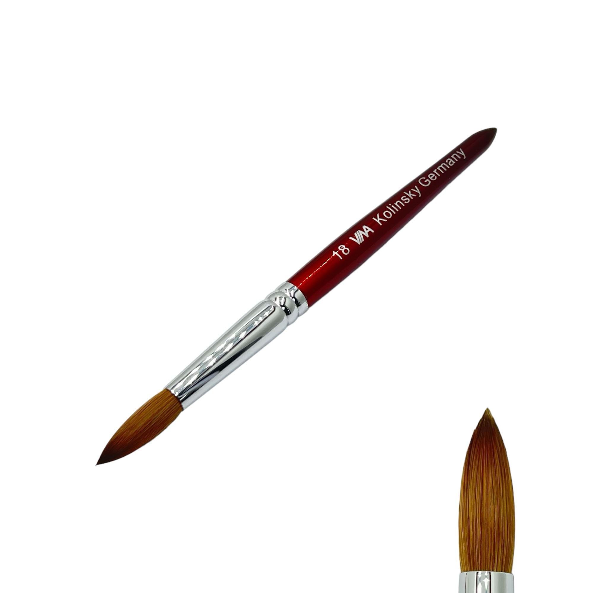 VINA Kolinsky Acrylic Brush (Red) 18