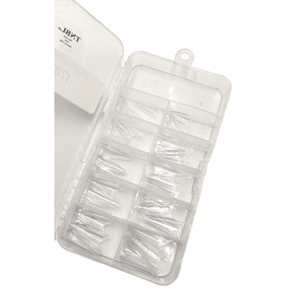 Stilletto Clear Tip Box 70pcs - (Without Well)