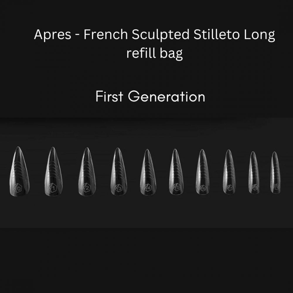 APRES Refill Tips - French Sculpted Stiletto Long First Generation