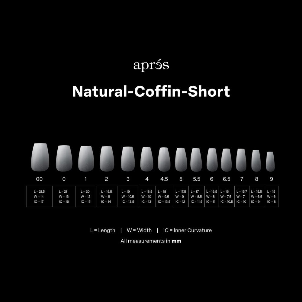 APRES Ombré©© Natural Coffin Short Box of Tips - (210pcs)