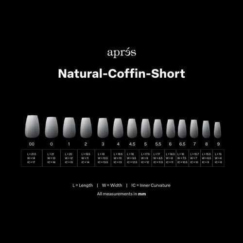 APRES Ombré©© Natural Coffin Short Box of Tips - (210pcs)