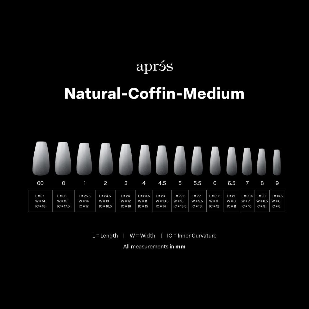 APRES Ombré©© Natural Coffin Medium Box of Tips - (210pcs)