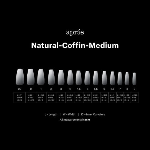 APRES Ombré©© Natural Coffin Medium Box of Tips - (210pcs)