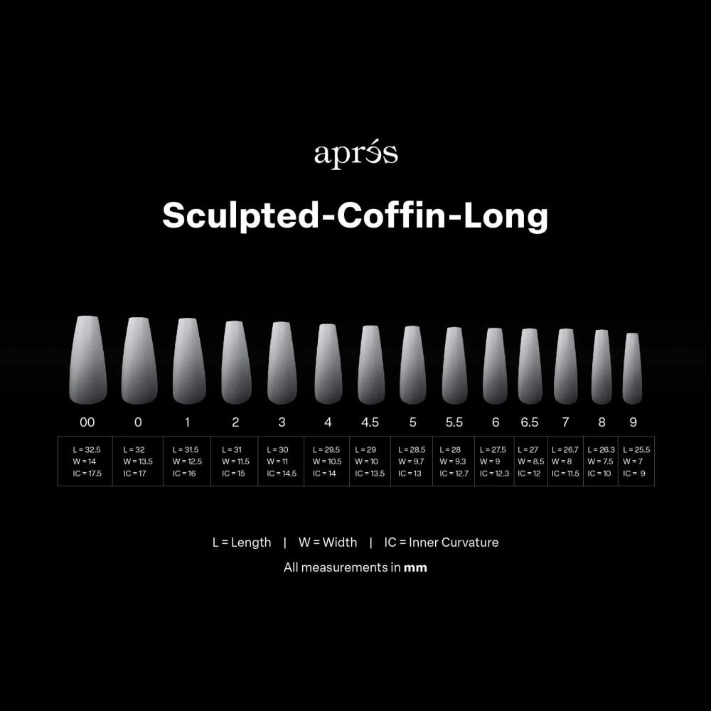 APRES Ombré©© Sculpted Coffin Long Box of Tips - (210pcs)