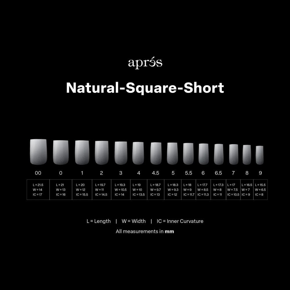 APRES Ombré©© Natural Square Short Box of Tips - (210pcs)