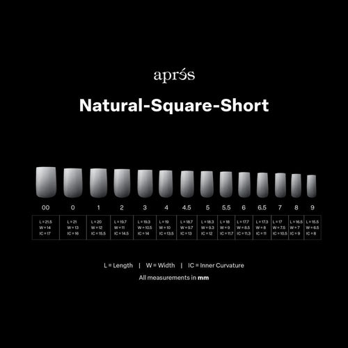APRES Ombré©© Natural Square Short Box of Tips - (210pcs)