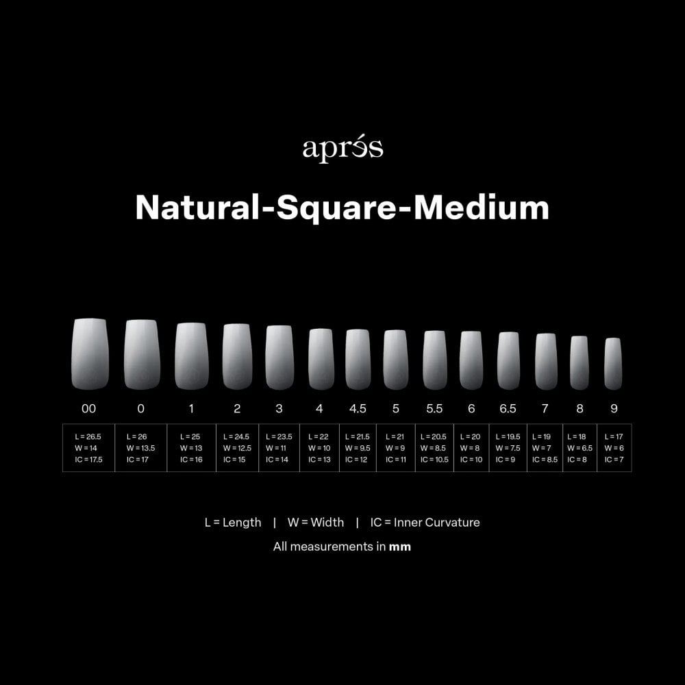 APRES Ombré©© Natural Square Medium Box of Tips - (210pcs)