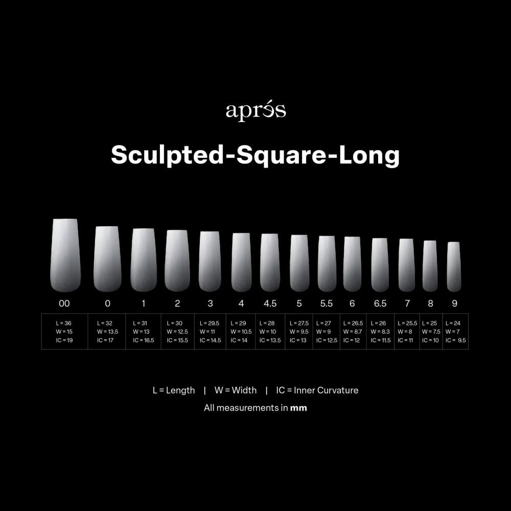 APRES Ombré©© Sculpted Square Long Box of Tips - (210pcs)