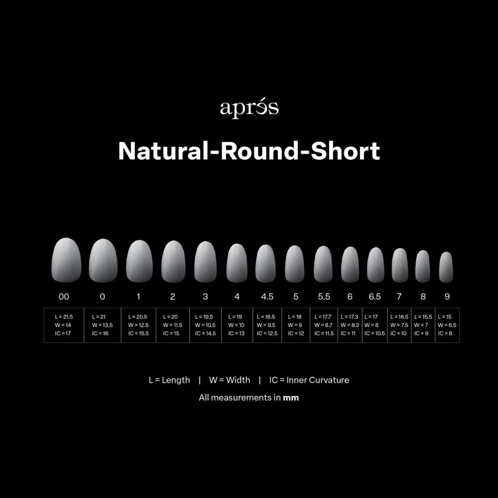 APRES Ombré©© Natural Round Short Box of Tips - (210pcs)