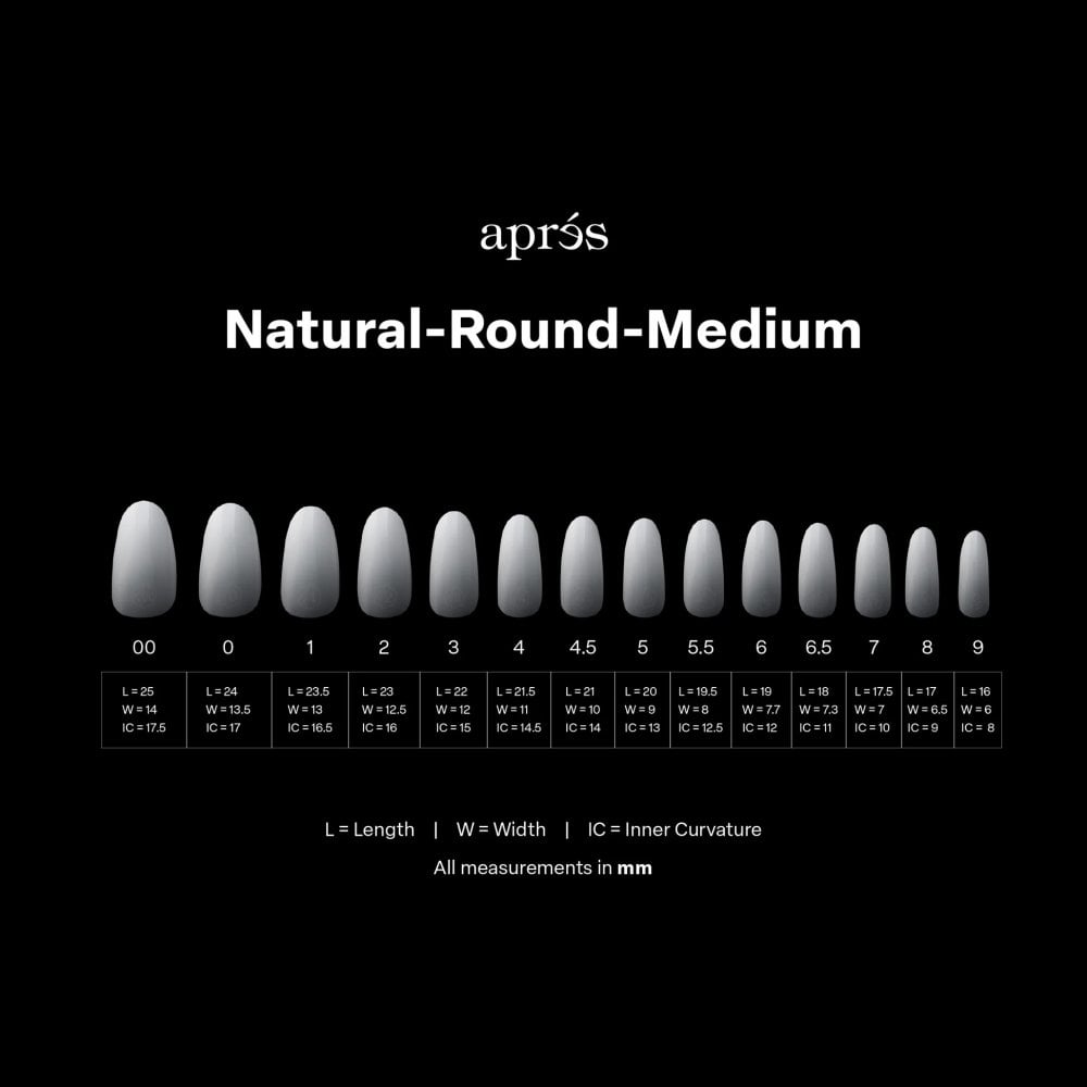 APRES Ombré©© Natural Round Medium Box of Tips - (210pcs)