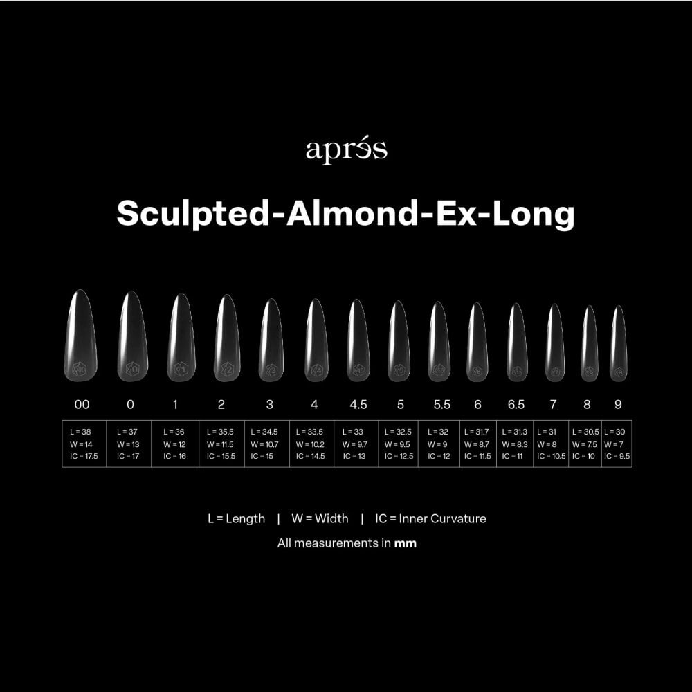 APRES Gel-X® Sculpted Almond Extra Long Box of Tips - Pro (420pcs)
