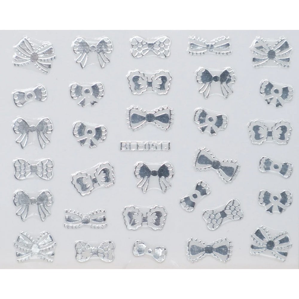 Sticker #D91Lace Bows Silver