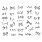 Sticker #D91Lace Bows Silver
