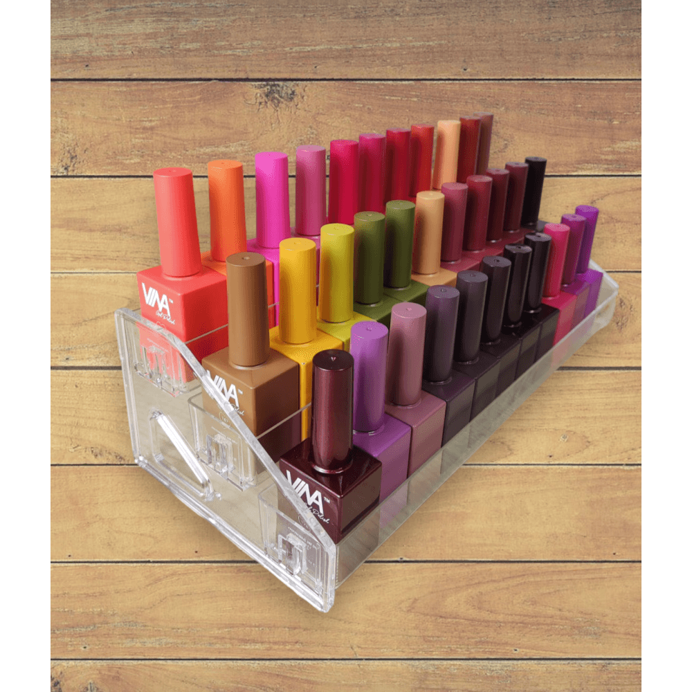 3-Tier Acrylic Gel & Nail Polish Display Stand No Screw Needed - Hold Up To 39 Bottles (S)