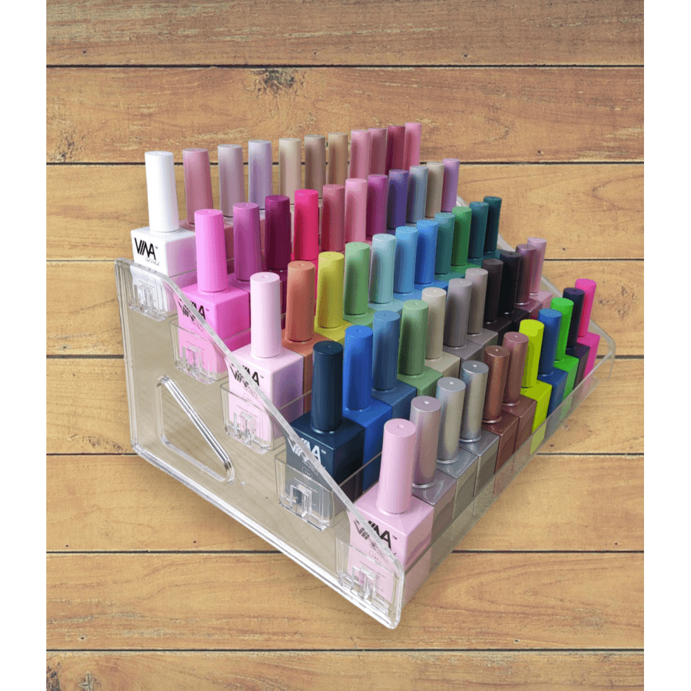 5-Tier Acrylic Gel & Nail Polish Display Stand No Screw Needed - Hold Up To 65 Bottles (M)