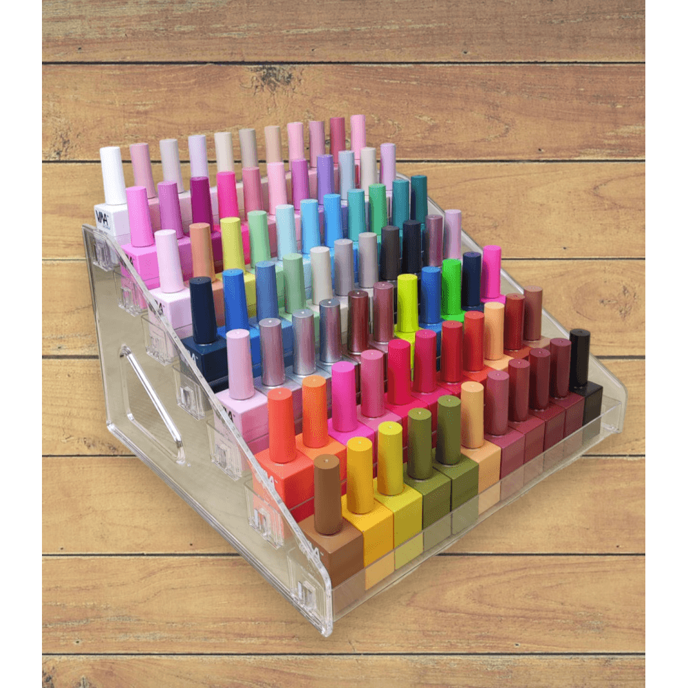 7-Tier Acrylic Gel & Nail Polish Display Stand No Screw Needed - Hold Up To 91 Bottles (L)