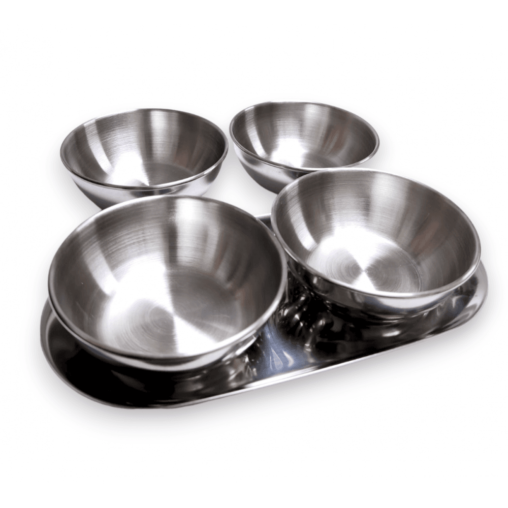 Pedicure Display Dish Set - Silver