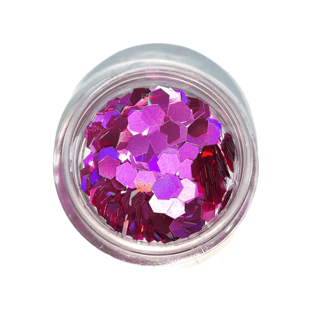 Nail art Pot - Pink Hexagon 3mm