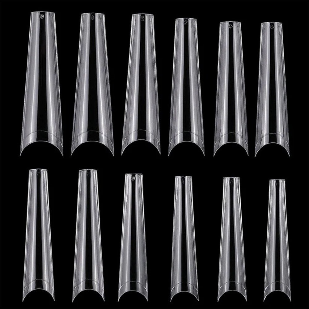 Extreme length Clear XXL Coffin Nail Tip Refill Bag (With Well)