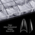 Clear Ultra Professional Stiletto Nail Tip Box of 500 (Without Well)