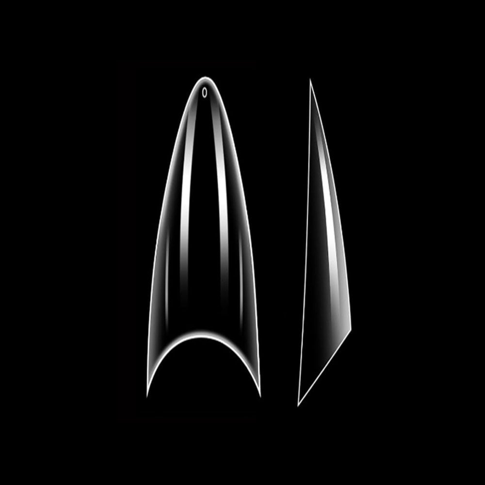 Clear Ultra Professional Stiletto Nail Tip Box of 500 (Without Well)