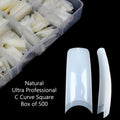 Ultra Professional Nail Tips Box 500 pcs - Square Natural(With Well)
