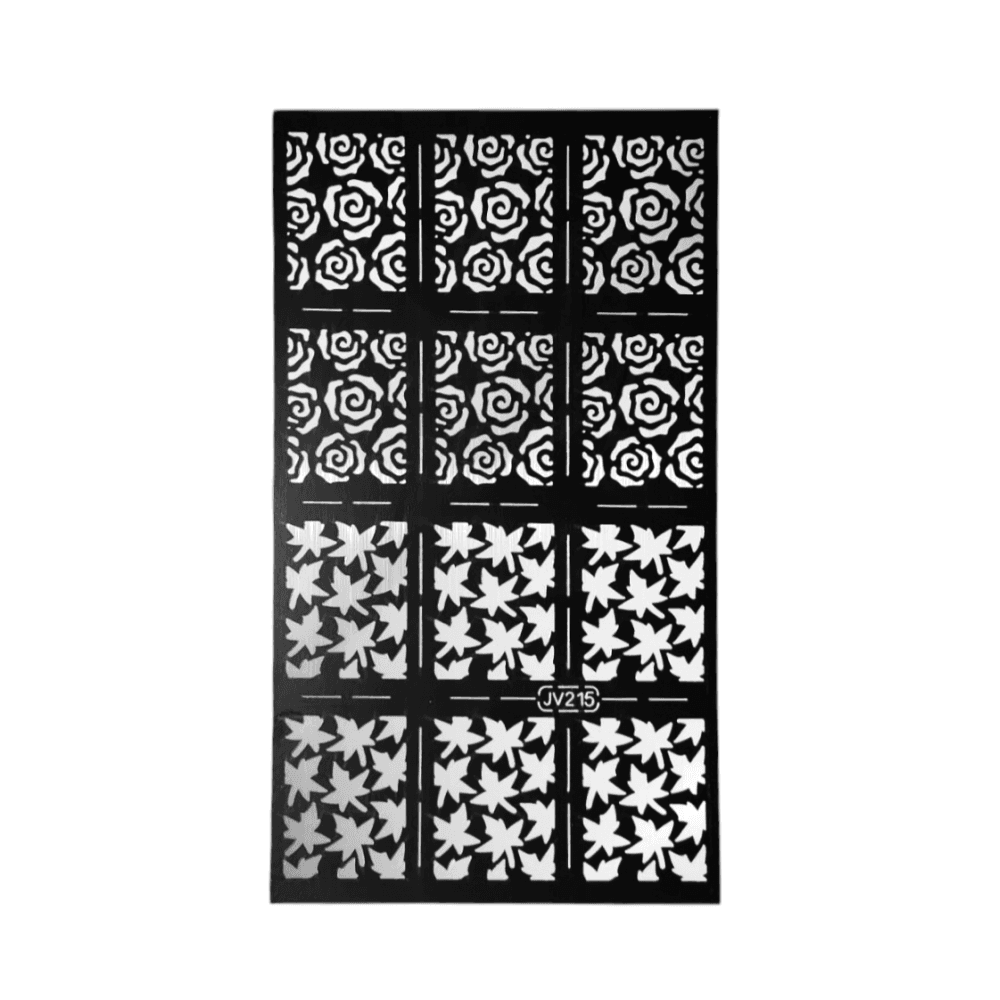Stencil Hollow Sticker - Maple Leaf & Rose