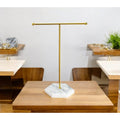 Marble Base Nail Polish Swatch Display Stand with Gold Accent
