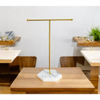 Marble Base Nail Polish Swatch Display Stand with Gold Accent