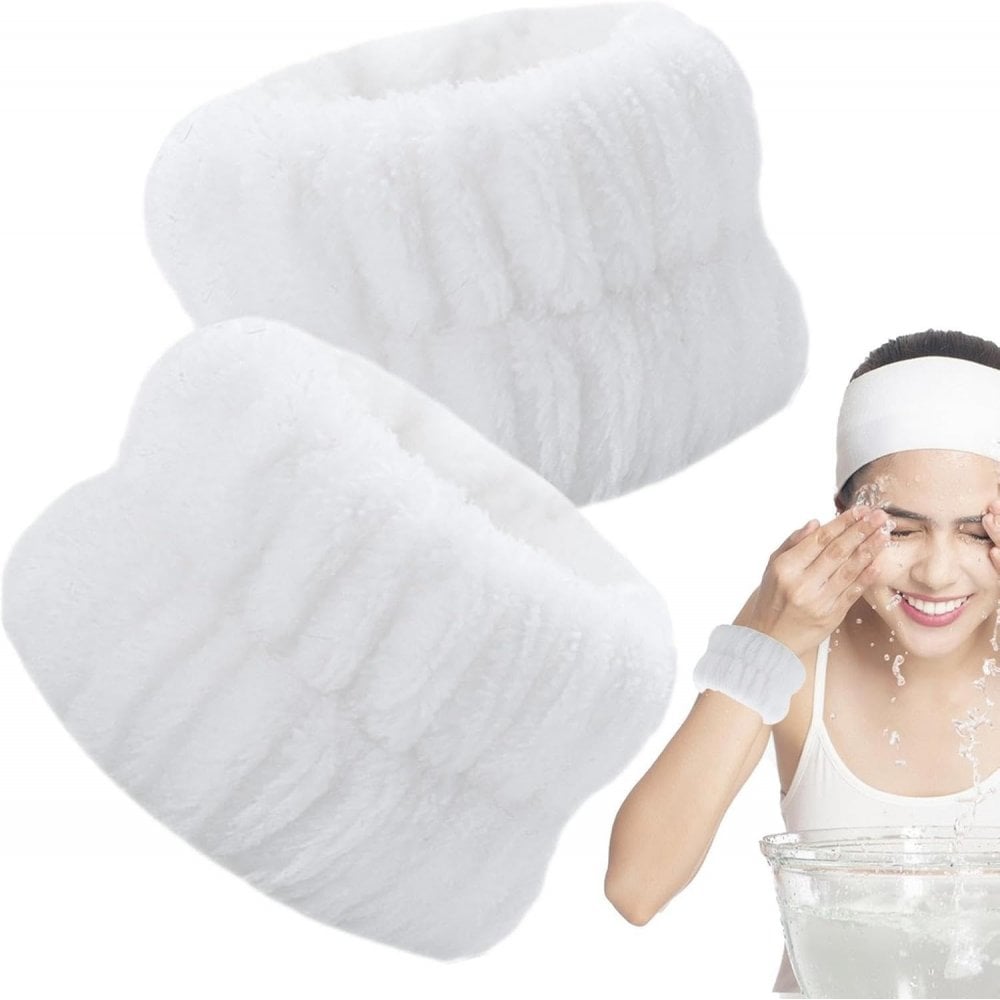 Spa Headband and Wristband Set for Face Washing