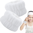Spa Headband and Wristband Set for Face Washing