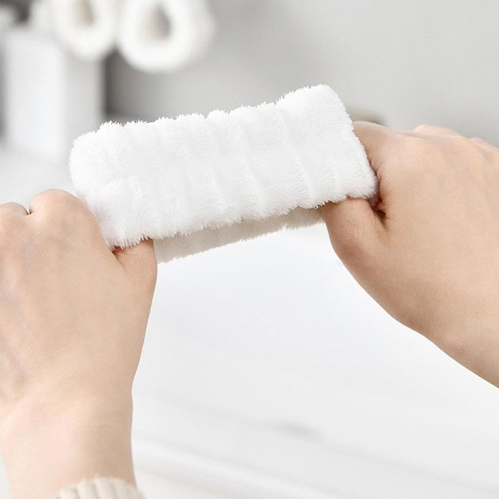 Spa Headband and Wristband Set for Face Washing